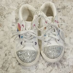 White sparkly rainbow shoes